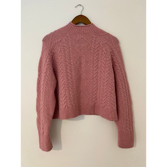J Crew Cable-knit Rollneck™ Sweater in Supersoft Yarn Heather Dusty Rose Pink M - Picture 10 of 12